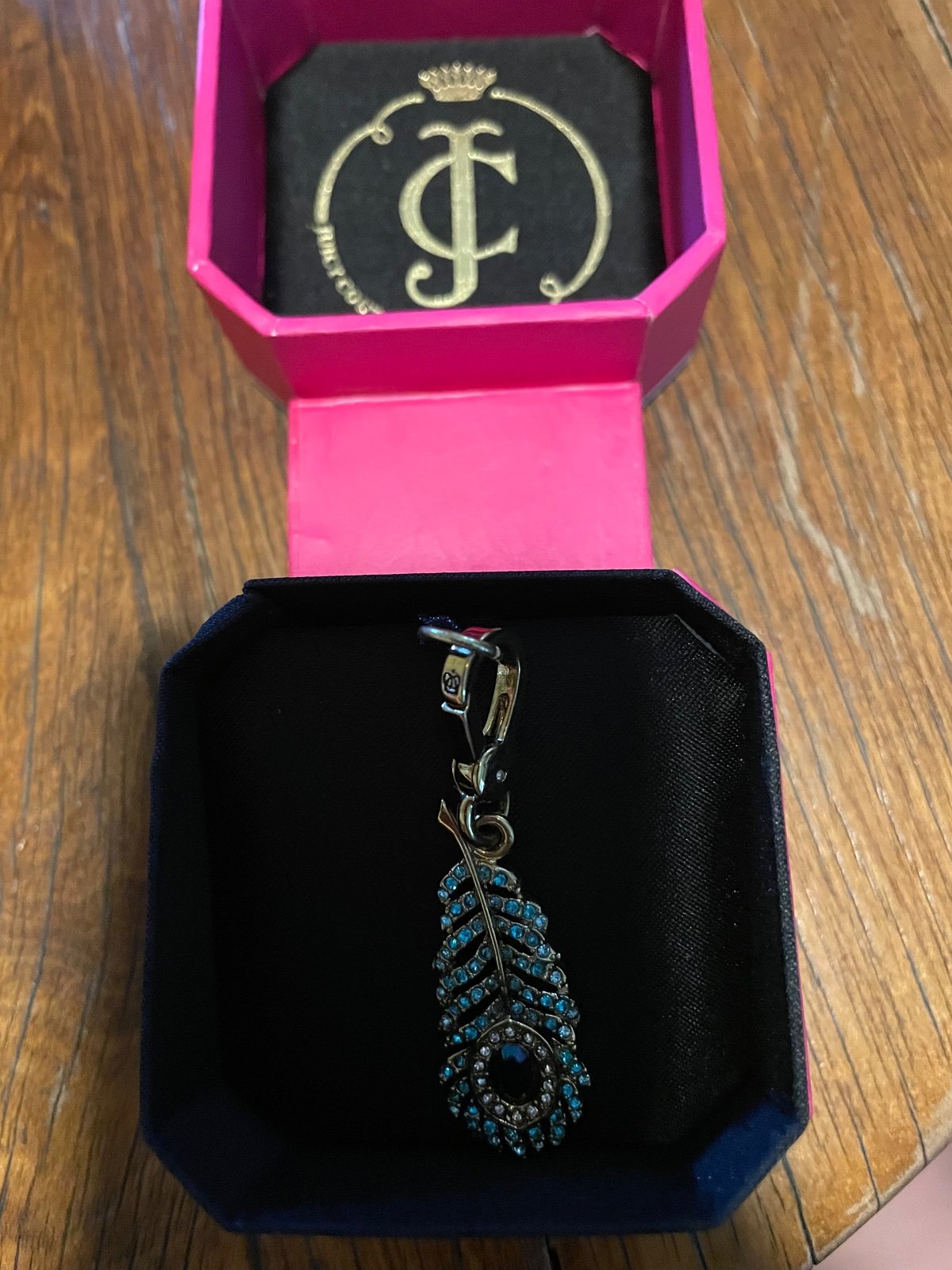 NWT Juicy Couture Peacock Feather charm bracelet charm