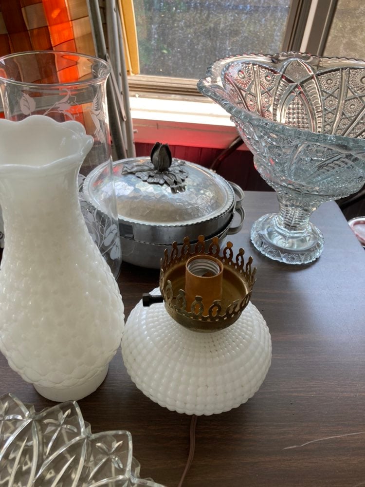Vintage glass oil lamp