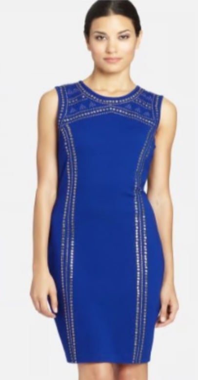 Cynthia Steffe Aundrea Blue Studded Dress size 8