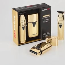 BaBylissPRO Limited Edition GoldFX Trimmer and UV Disinfecting Single Foil Shave