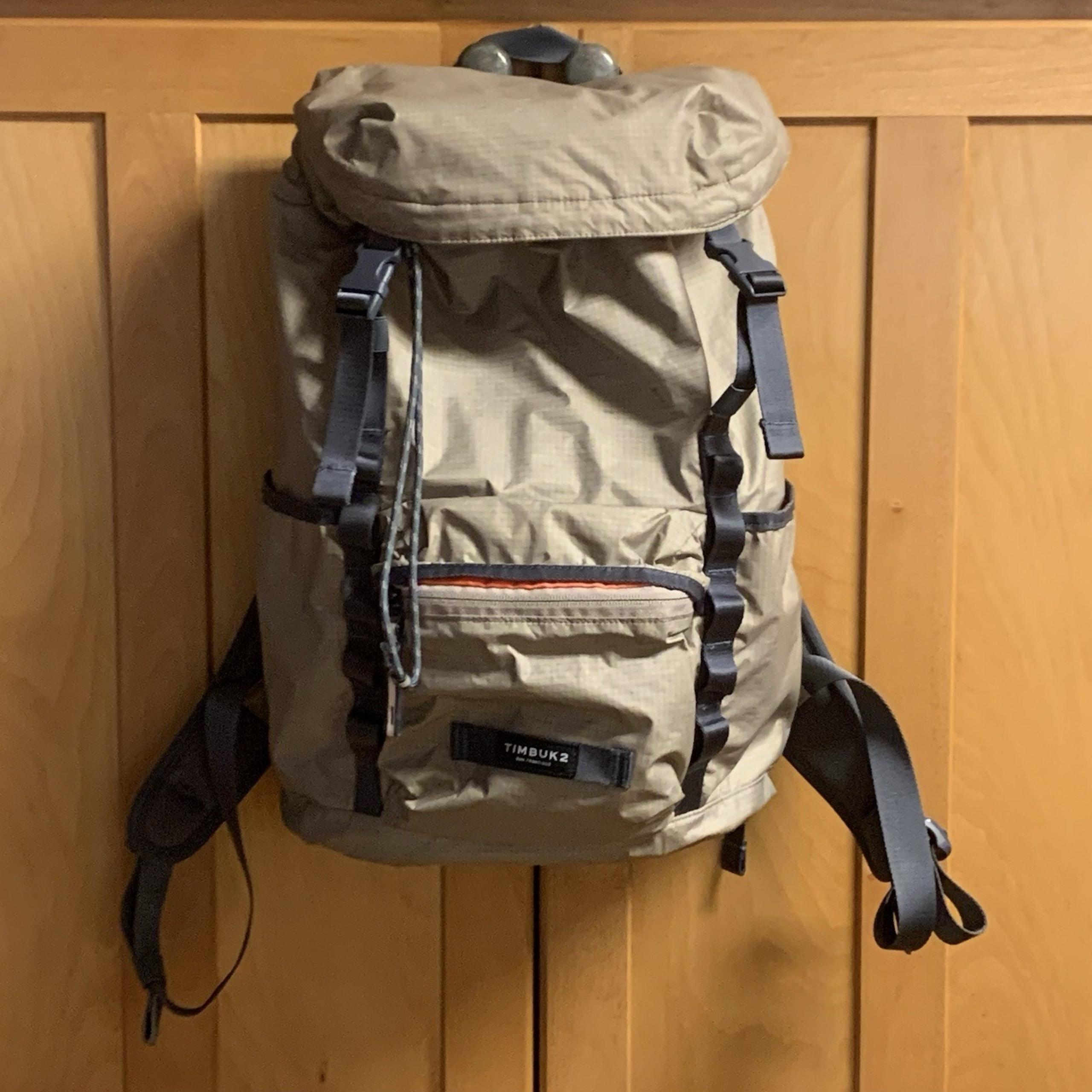 TIMBUK2 Launch Pack Beige in Color w/ Orange Lining & Lots of Pockets and Zips