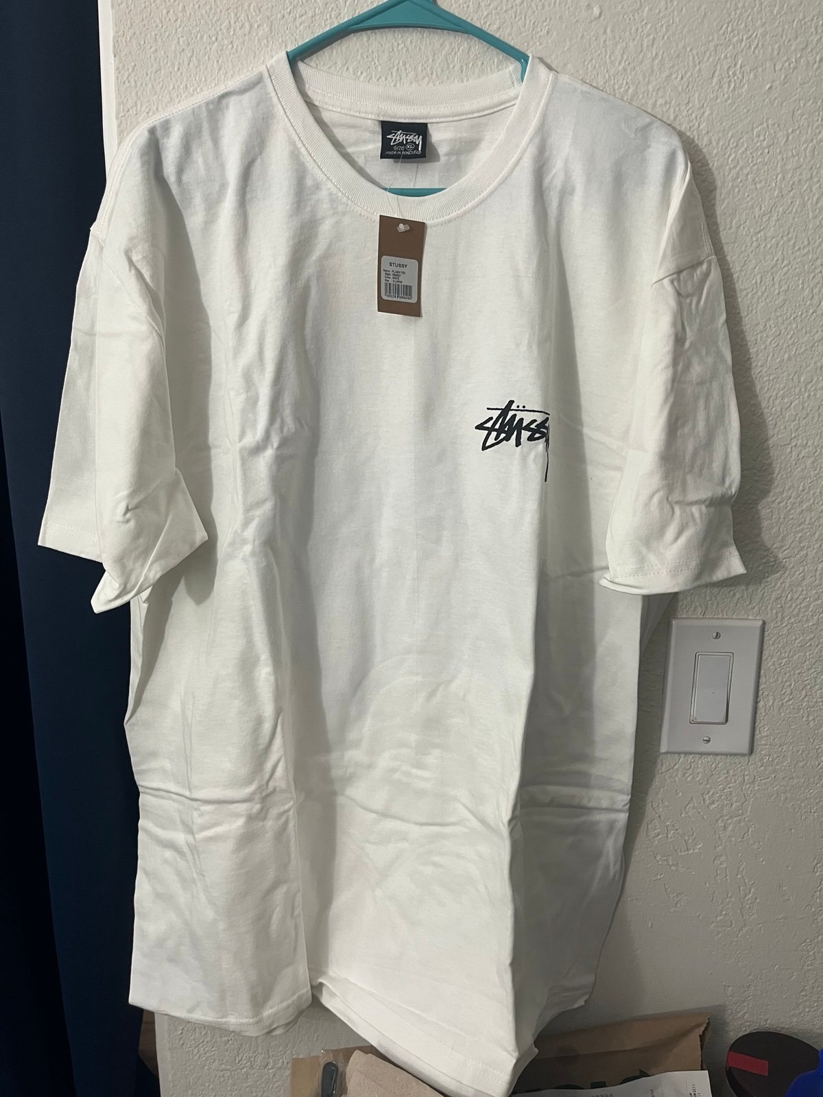 Stussy Plush Tee 8 Ball Shirt Tee White Size XL Extra-Large Brand New