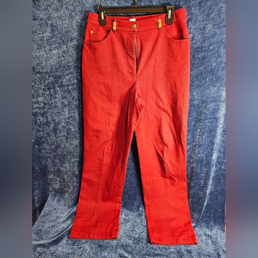 St. John 10 Dark Red Women Pants 10 12
