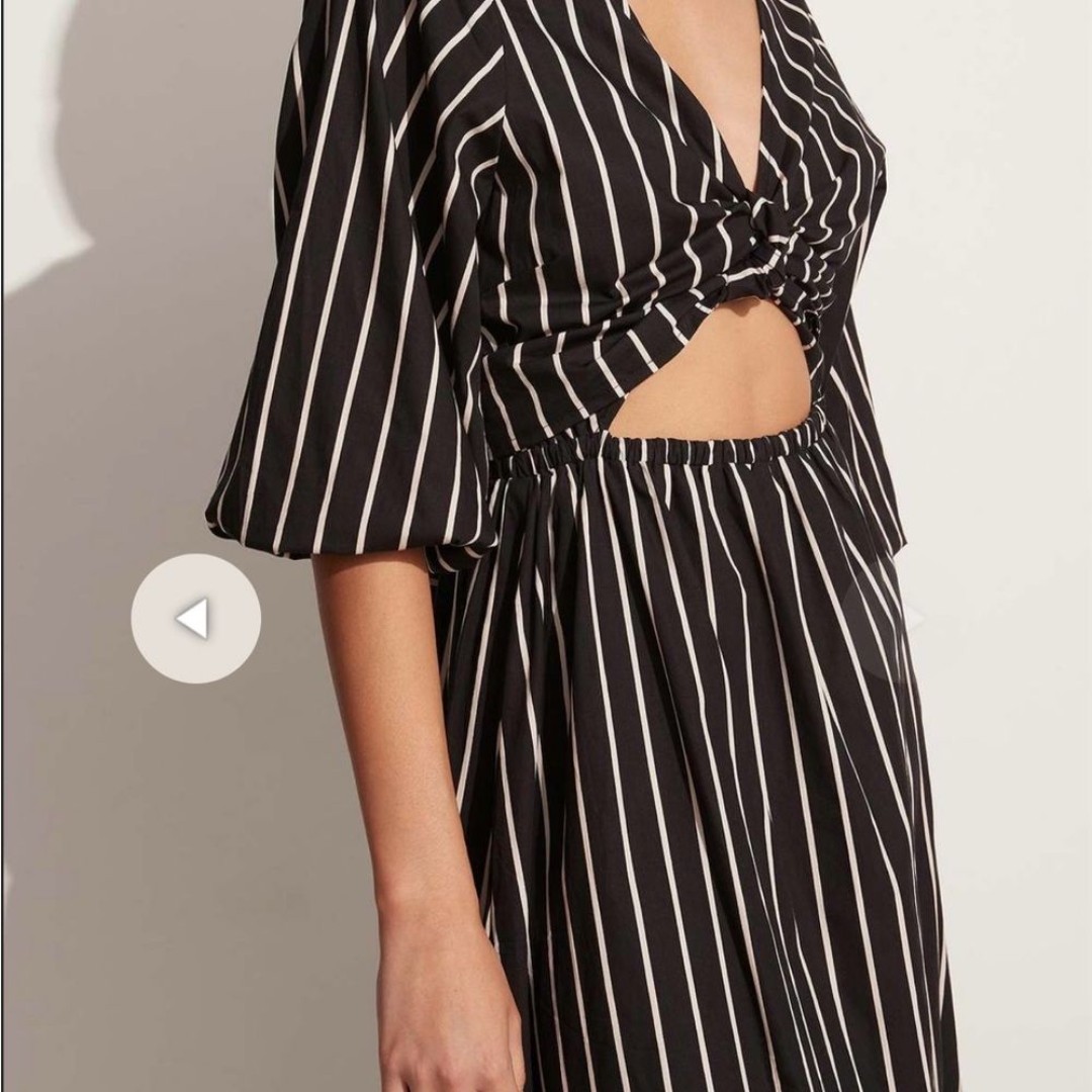 Faithfull the Brand Monika Midi Dress Asia Stripe XS NWT