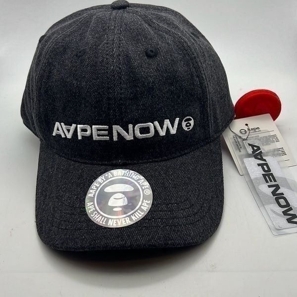 Aape by A Bathing APE hat - black denim cap- NWT