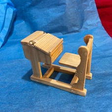 Wooden Miniature Dollhouse Child’s Desk