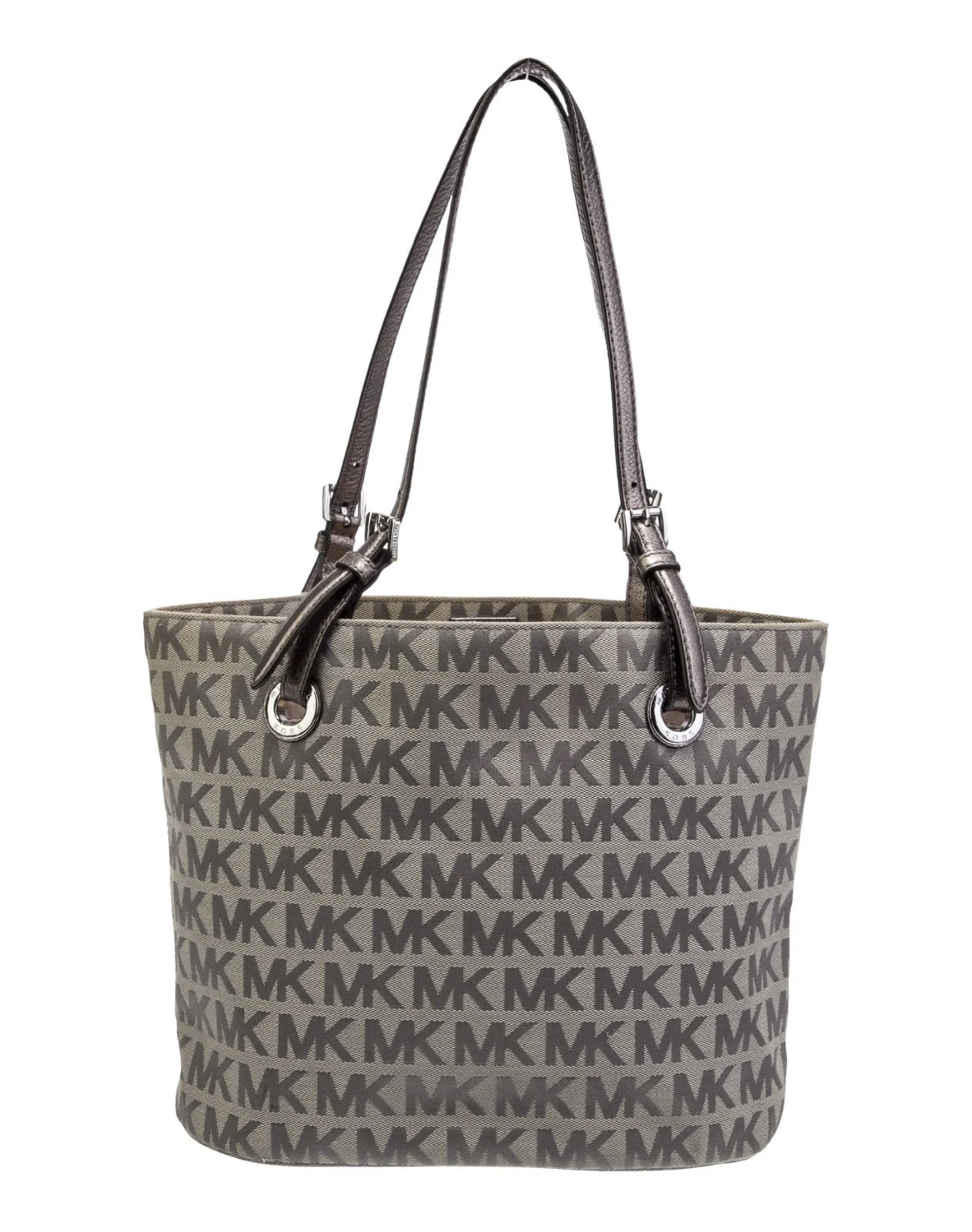 Michael Kors gray monogram canvas jet set tote