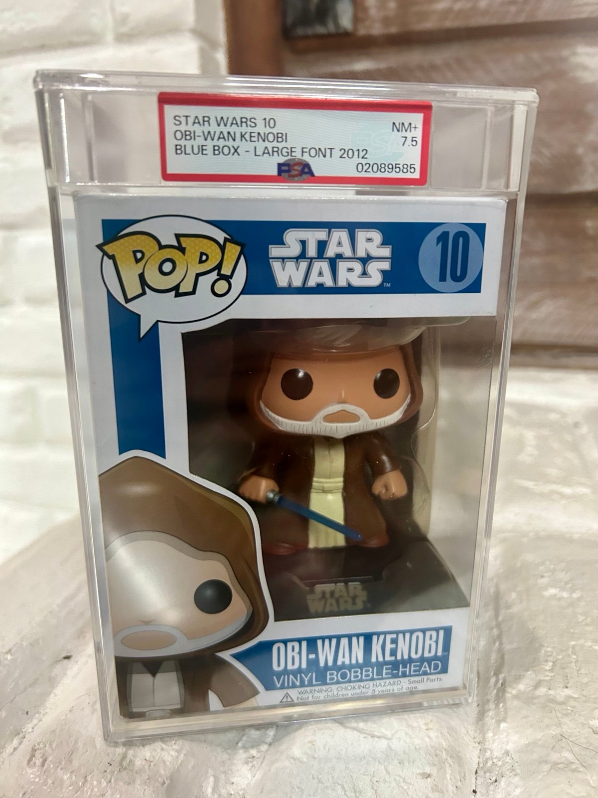 2012 Large Font Obi-Wan Kenobi Blue Box Funko Pop PSA Graded 7.5 Near Mint