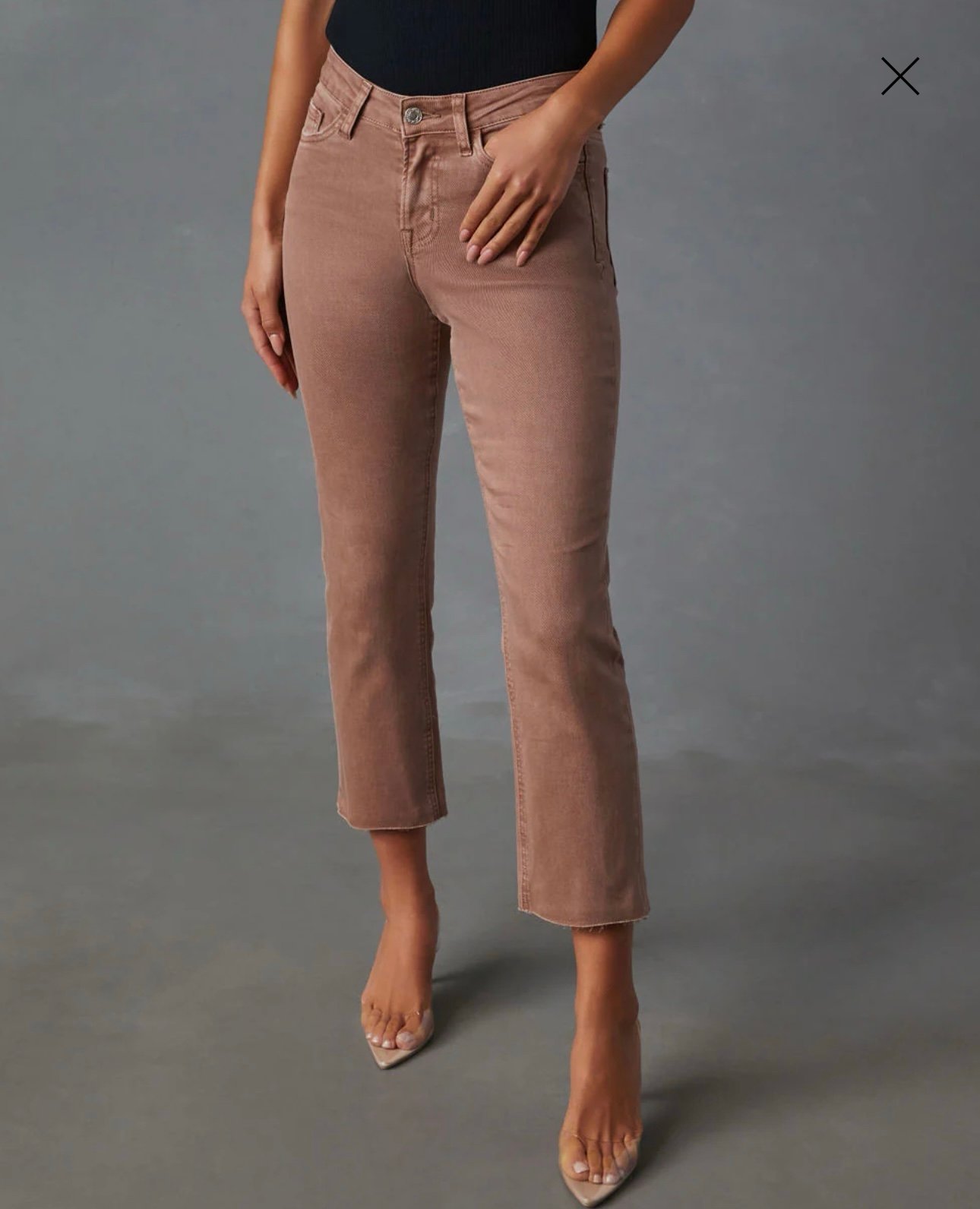 Vici Ravina Mid Rise Cropped Straight Leg Jeans Dusty Pink size 28