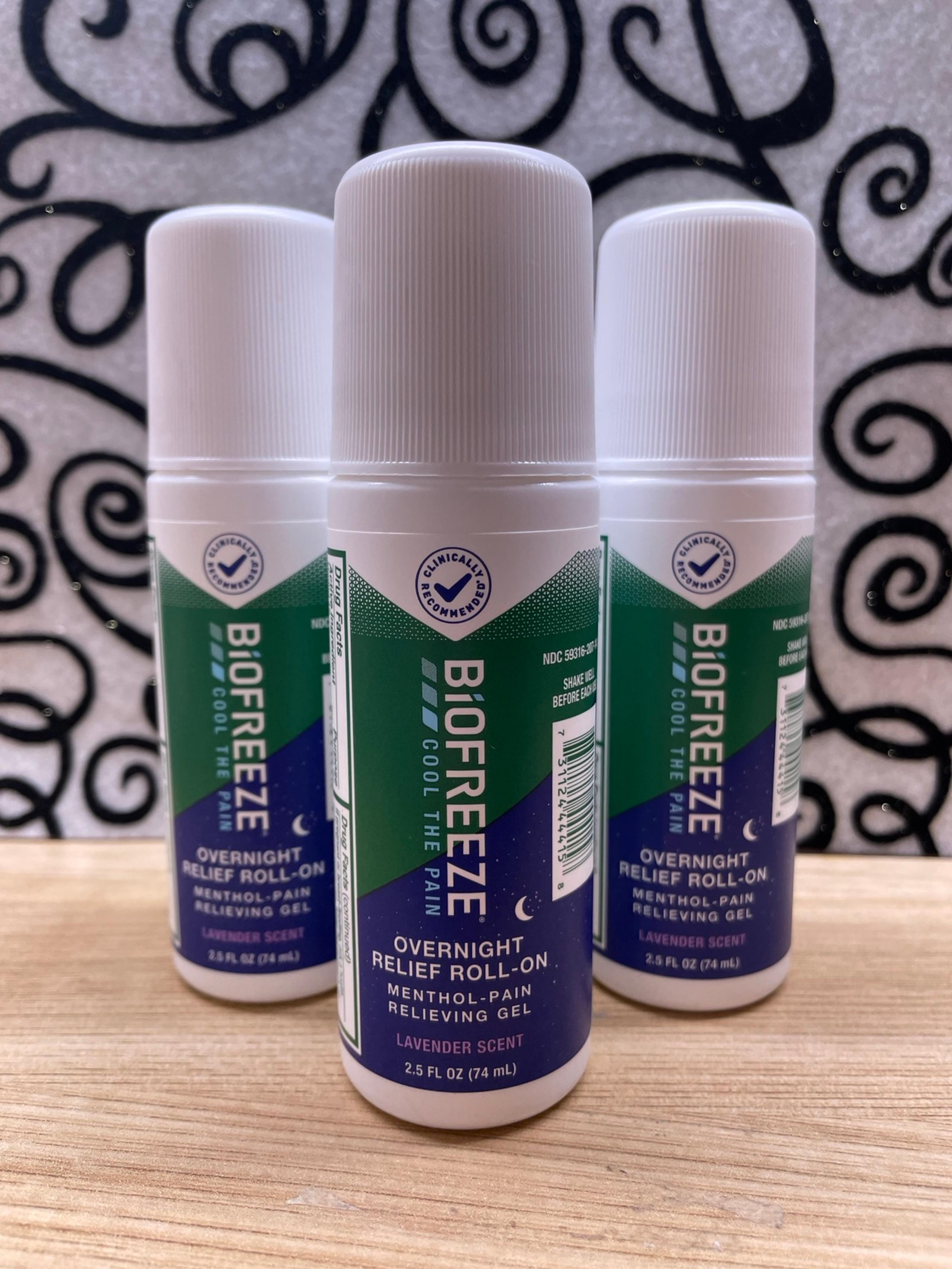 BiOFREEZE COOL THE PAIN OVERNIGHT RELIEF ROLL-ON LAVENDER SCENT MENTHOL 2.5FL OZ