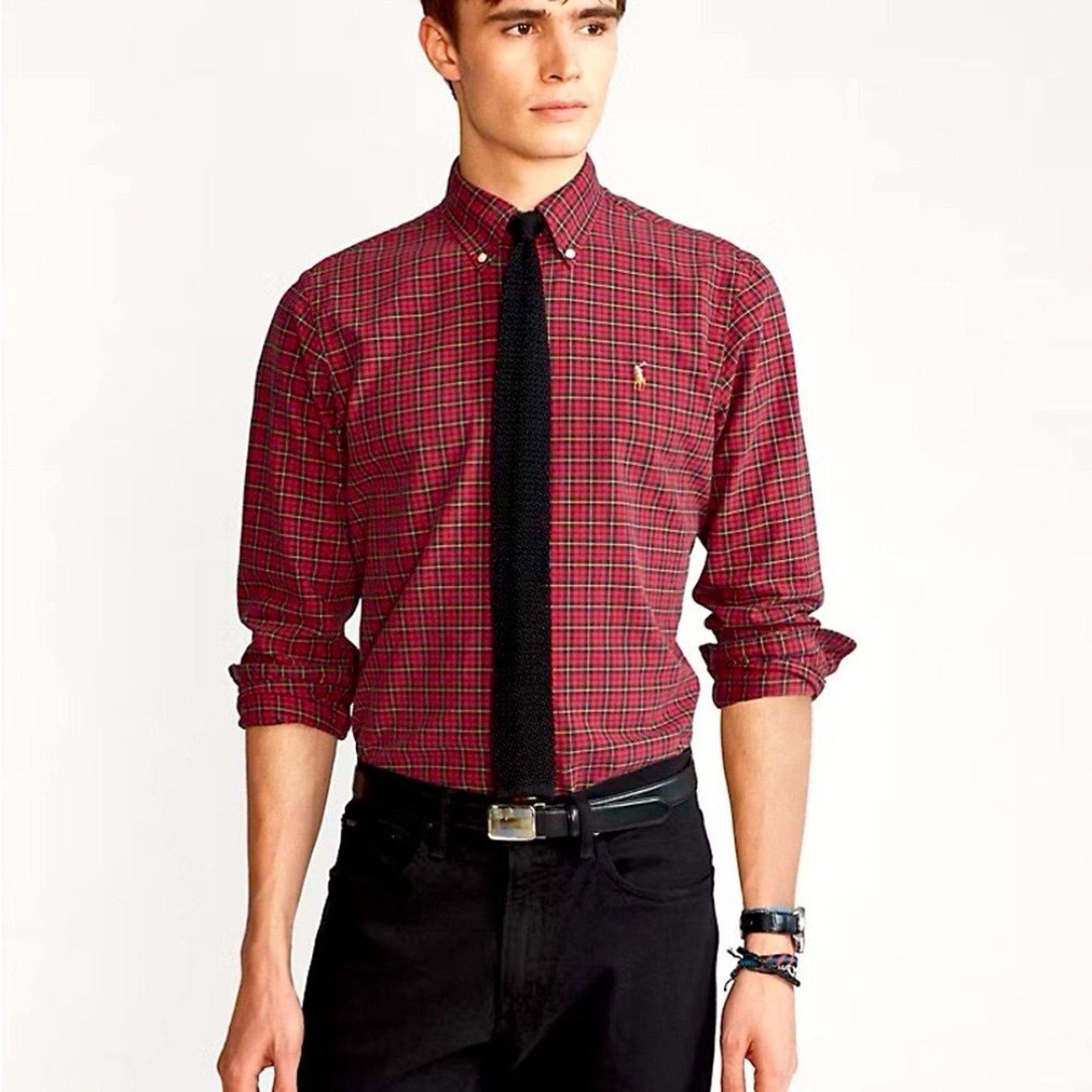 RALPH LAUREN | Men’s Red Tartan Plaid Blake Traditional Fit Button Down Shirt -M