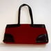 Vintage Banana Republic Burgundy Wool & Brown Leather Bag.