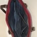 Vintage Banana Republic Burgundy Wool & Brown Leather Bag.
