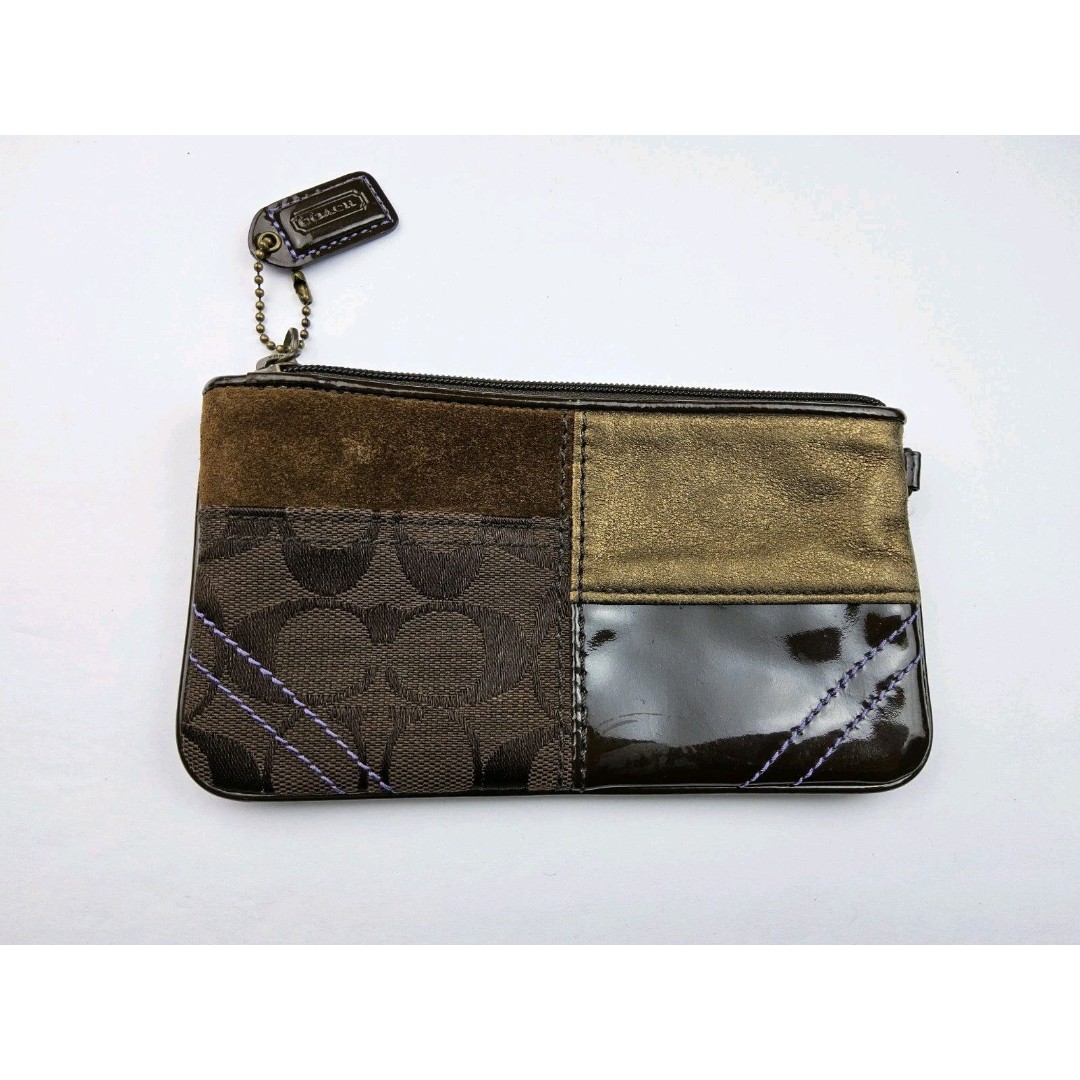 Coach Signature Patchwork Pouch Wallet Clutch