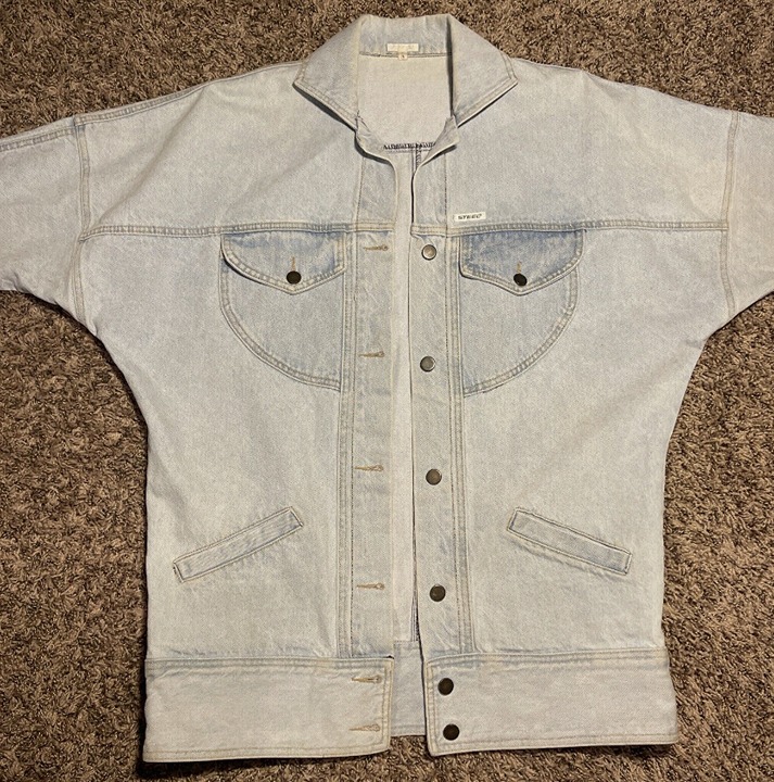 Vintage Denim Blue Jean Jacket Size M Made In USA Trucker Cotton