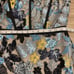 Bella Barnett Blue & Black Sequin Strapless Lettuce Hem Mini Dress