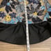 Bella Barnett Blue & Black Sequin Strapless Lettuce Hem Mini Dress