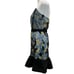 Bella Barnett Blue & Black Sequin Strapless Lettuce Hem Mini Dress