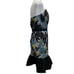 Bella Barnett Blue & Black Sequin Strapless Lettuce Hem Mini Dress