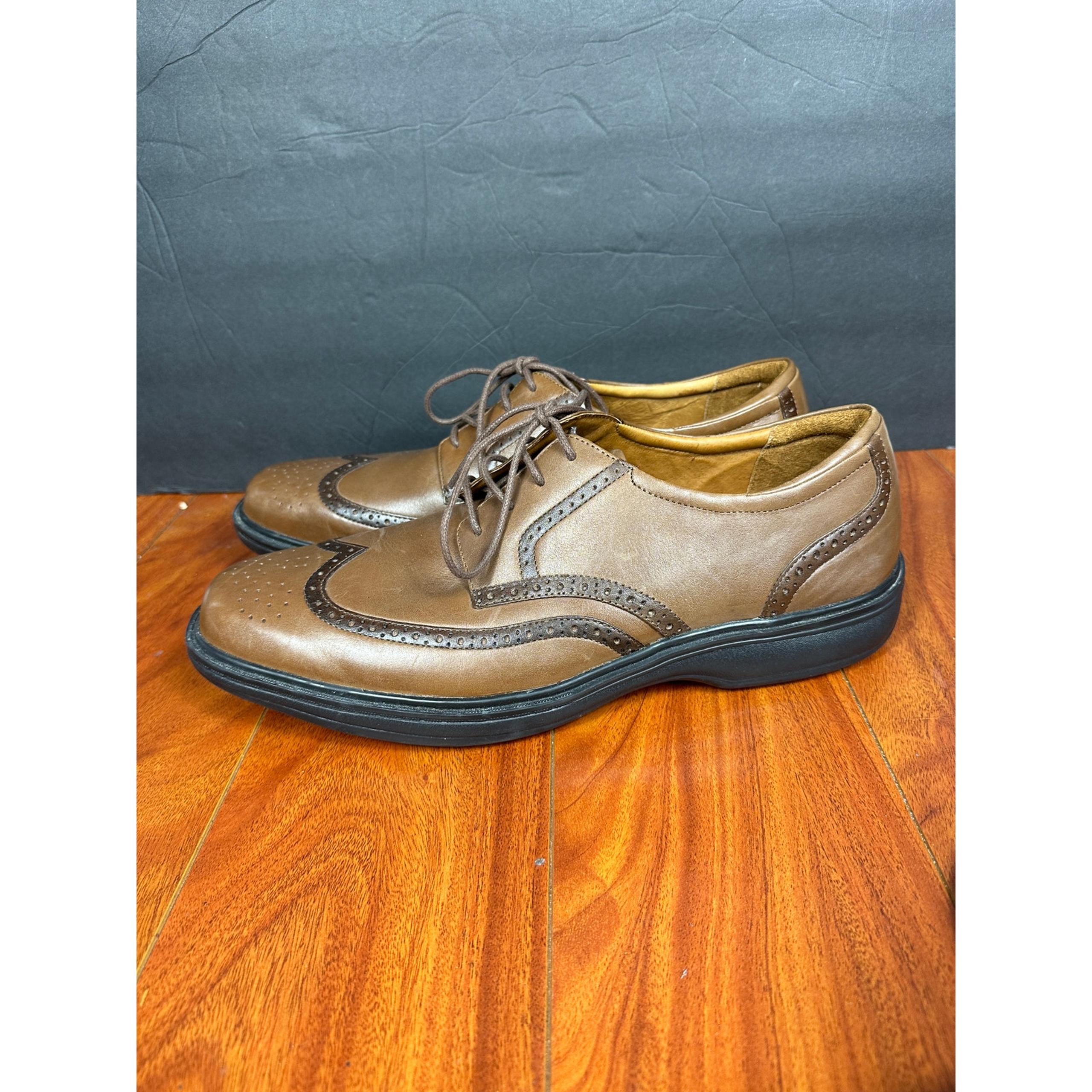 Dr. Comfort #8320 WING Mens Brown Leather Wingtip Oxford Shoes Size 13 M