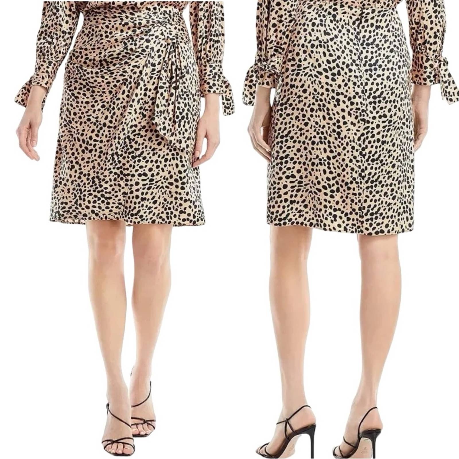 NWT Hugo Boss Women's Black Vedina Animal Print Pencil Skirt Size 2