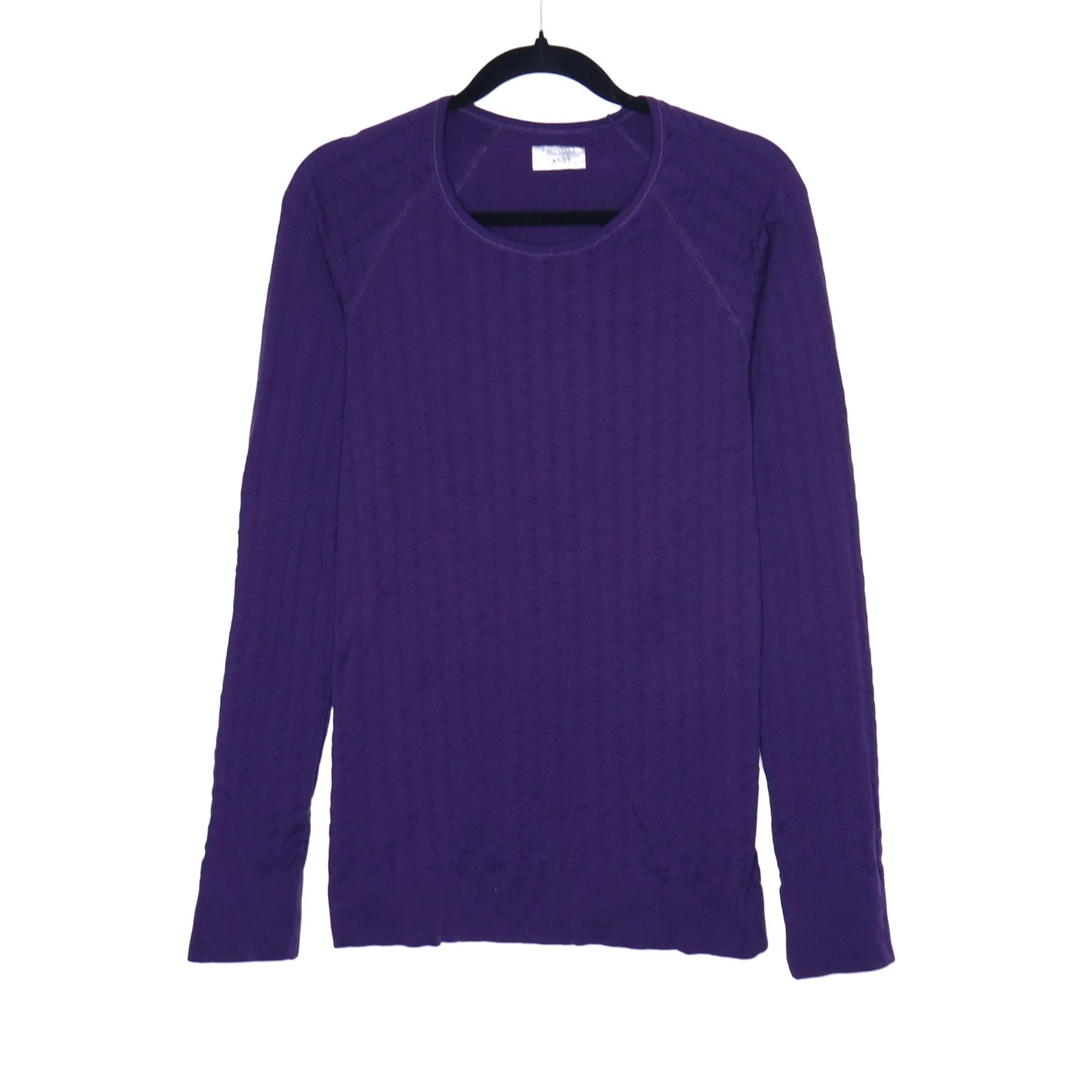 ATHLETA Epitomize Top Purple Drama Long Sleeves Textured Active Women's L