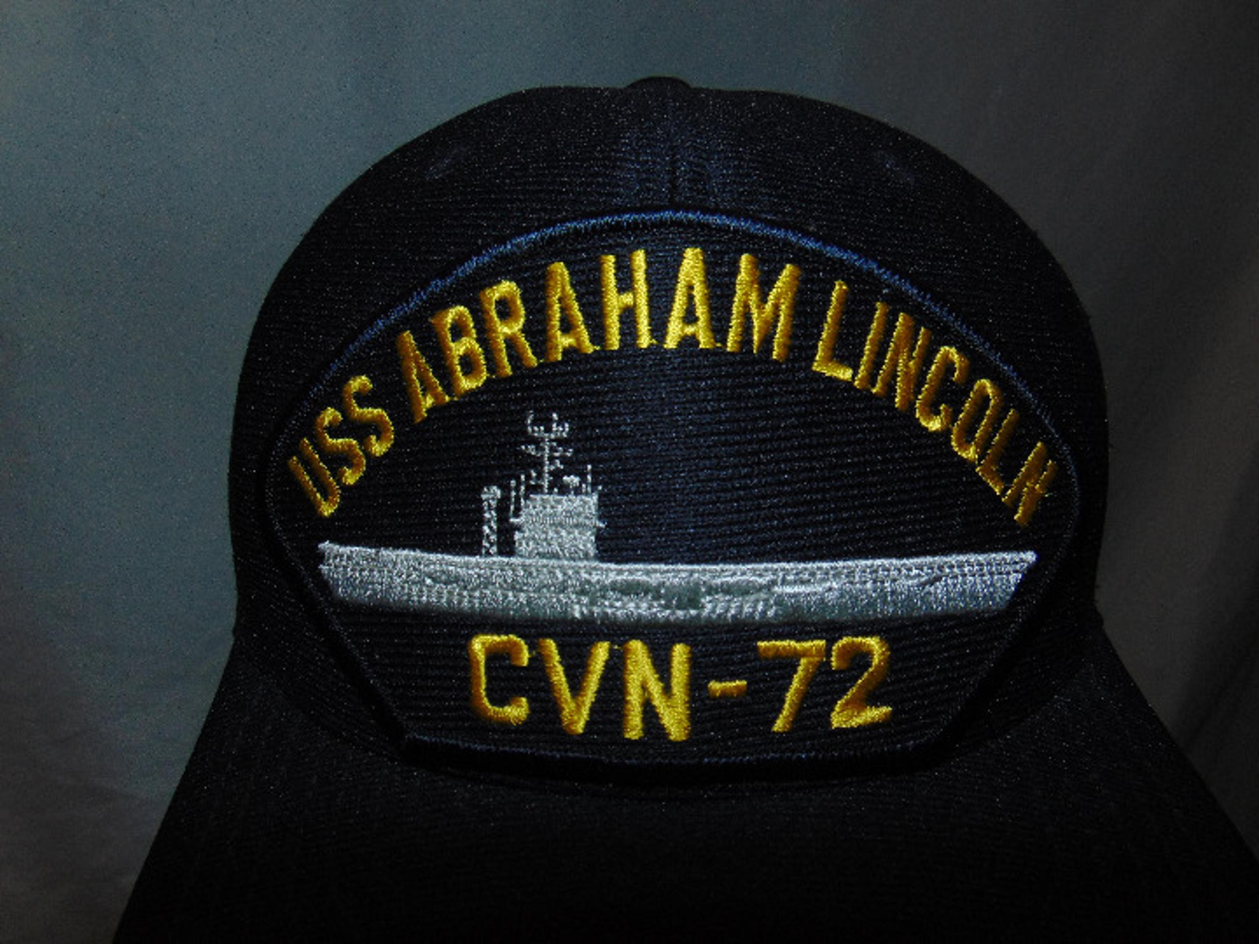 Vintage USS Abraham Lincoln CVN-72 Snapback Trucker Hat USN Aircraft Carrier