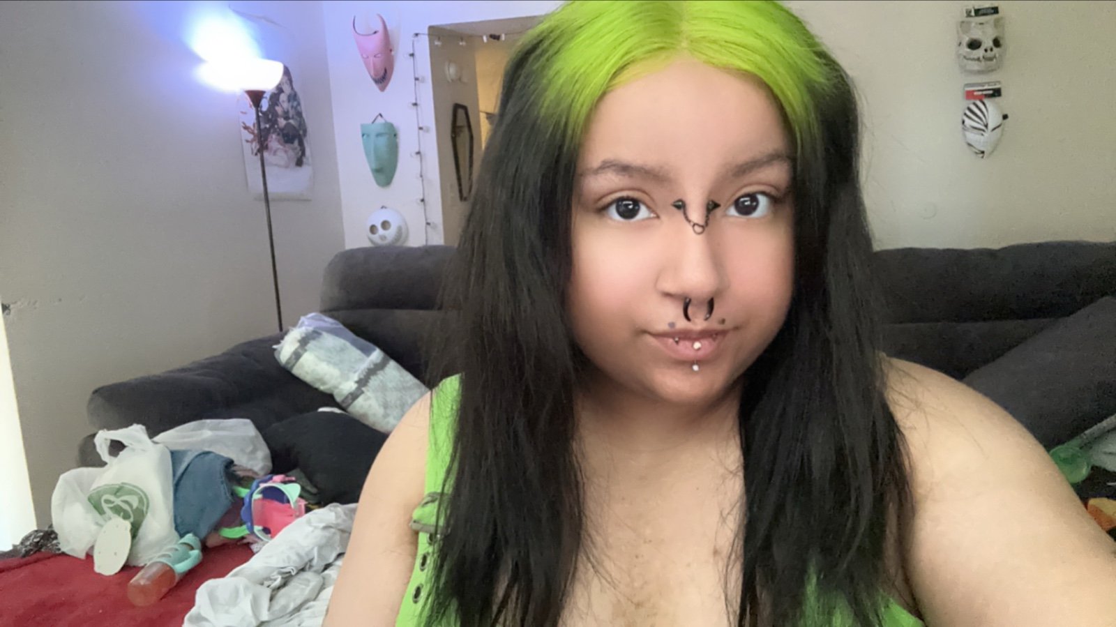 Green root human hair wig