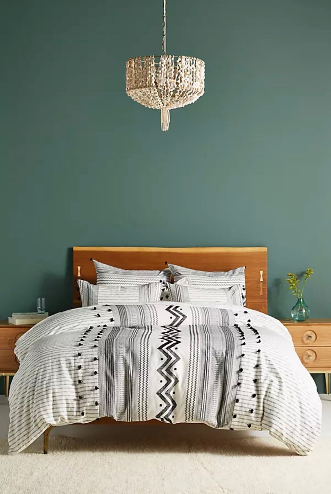 Anthropologie Embellished Pendana Duvet Set, Queen