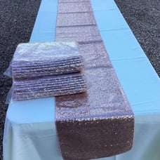10 rose gold sequin table runners