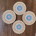 New Handmade crochet raffia pan/pot/dish mat 8.5” lot of 4 pcs
