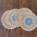 New Handmade crochet raffia pan/pot/dish mat 8.5” lot of 4 pcs