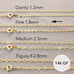 14/16/18 Delicate Gold Necklace, gold filled, fine chain, choker (355-1gf-sp)