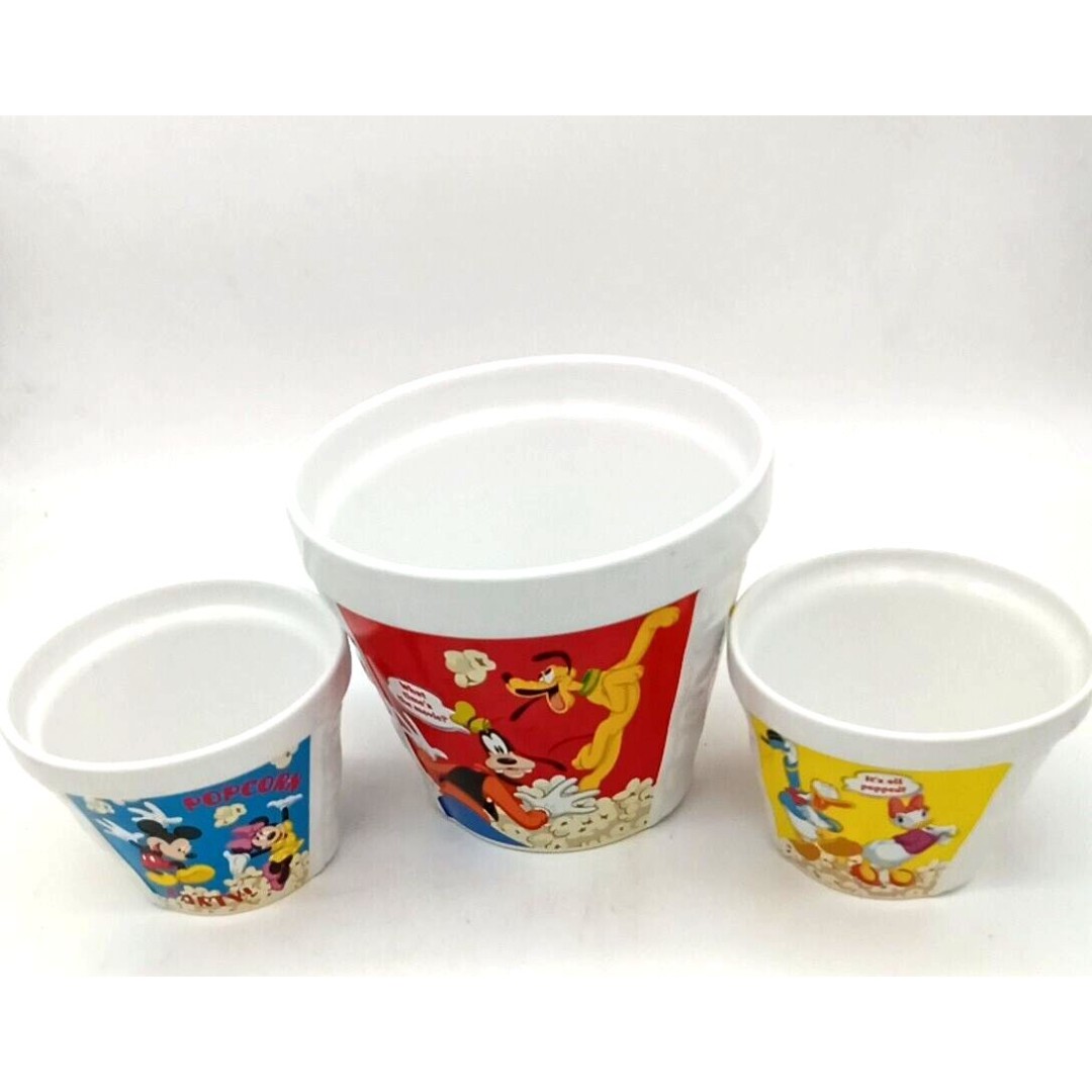 Mickey Minnie Houston Harvest Disney 3 Piece Ceramic Flower Pot Popcorn Bowl
