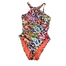 Bleu Rod Beattie Key Hole High Neck One Piece Swimsuit size 8