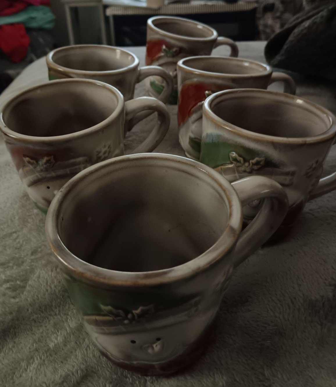 (6) Santa Claus SNOWMAN MUGS