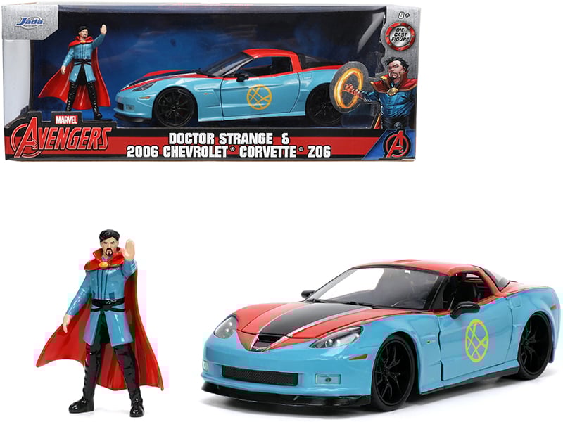 2006 Chevrolet Corvette Z06 Red and Blue with Doctor Strange Diecast Figurine A