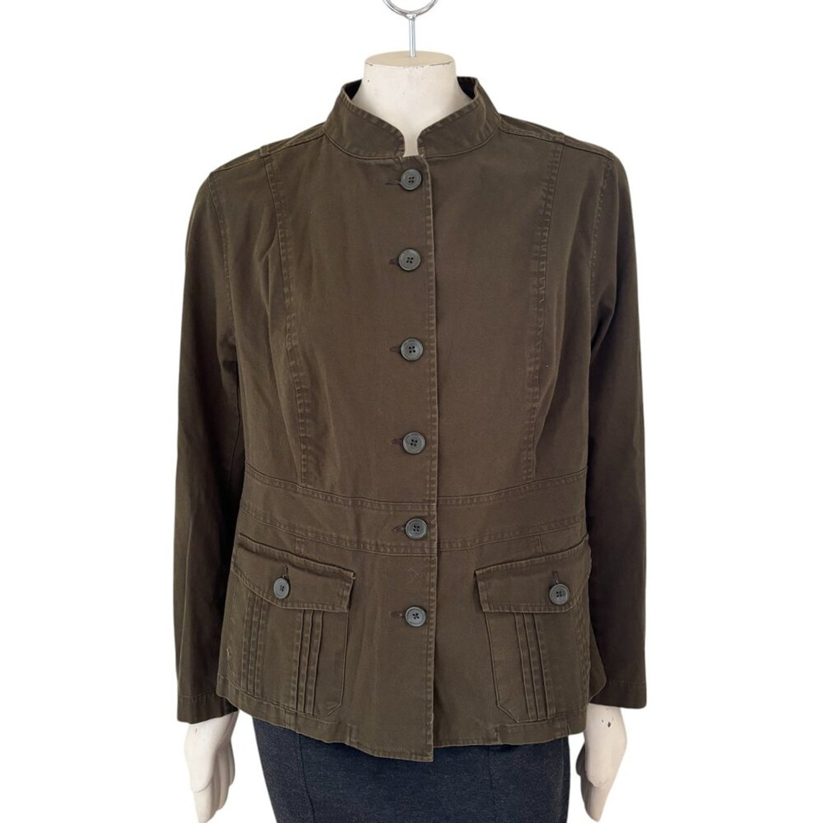 VTG FADED GLORY Officer Jacket in Military Green WOMEN'S 18