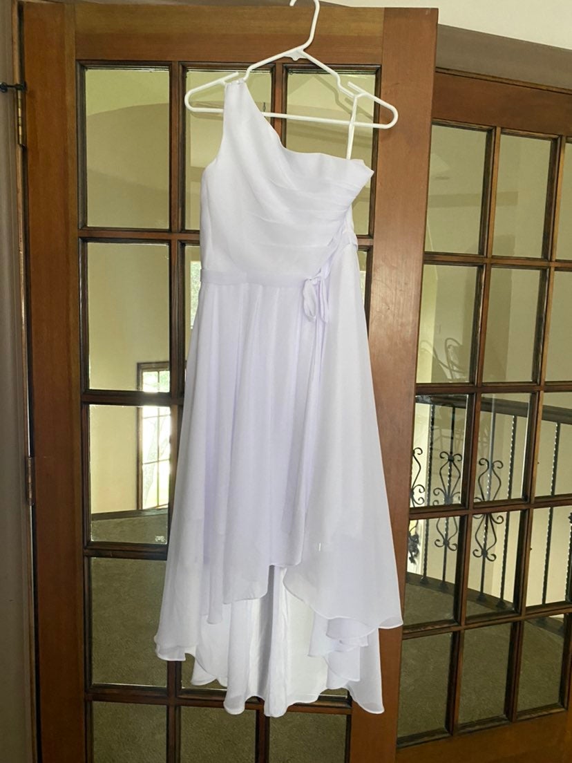Asymmetrical Shoulder High Low Cotillion