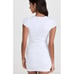 NWT Susana Monaco Short Sleeve Draped Mini Dress Ruched White Sugar sz L