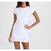 NWT Susana Monaco Short Sleeve Draped Mini Dress Ruched White Sugar sz L