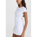 NWT Susana Monaco Short Sleeve Draped Mini Dress Ruched White Sugar sz L