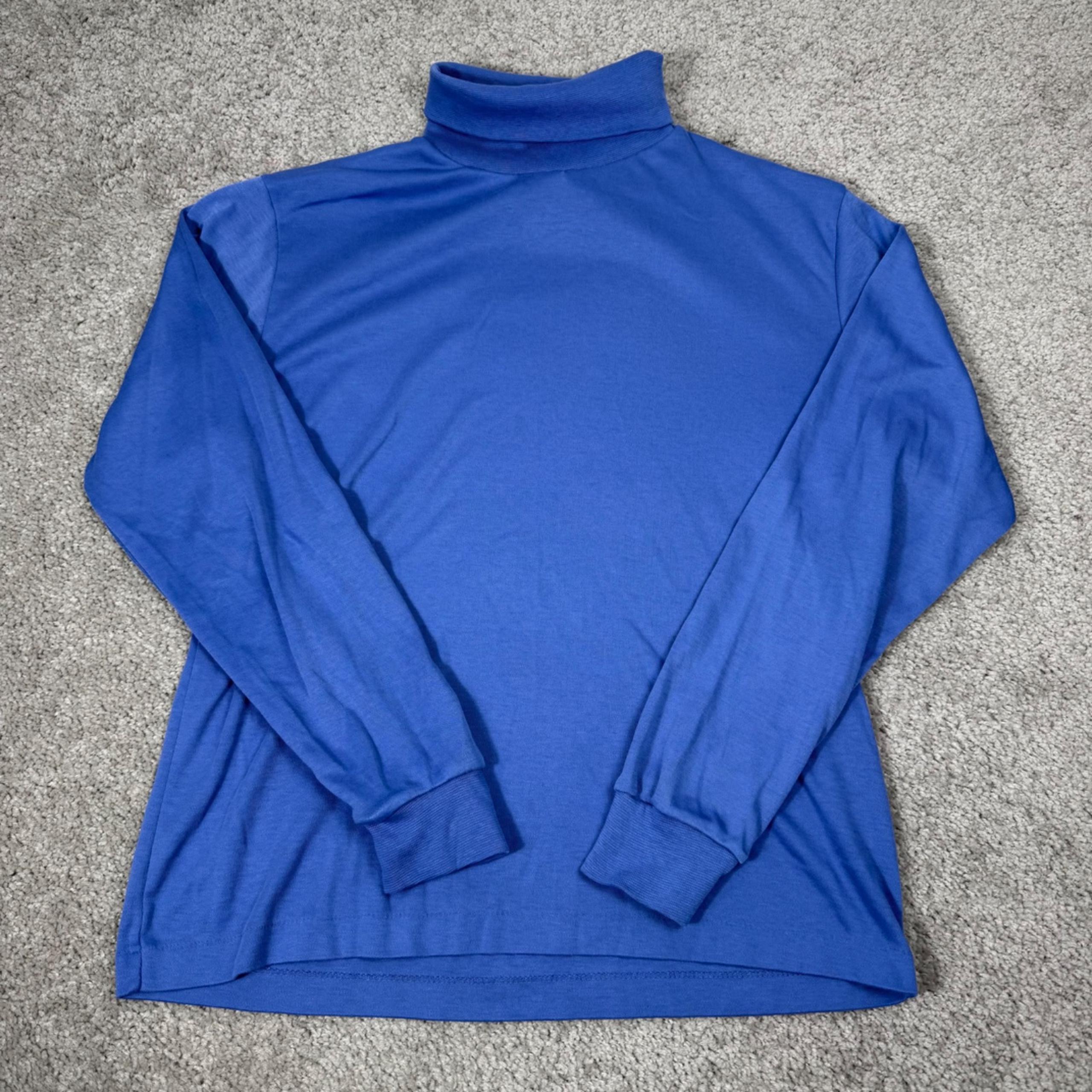 L.L Bean Women's Vintage Turtle Neck Long Sleeve Shirt Purple Medium