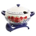 Pioneer Woman Soup Tureen with Ladle Frontier Rose Cobalt Ceramic 3.17Quart New