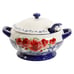 Pioneer Woman Soup Tureen with Ladle Frontier Rose Cobalt Ceramic 3.17Quart New