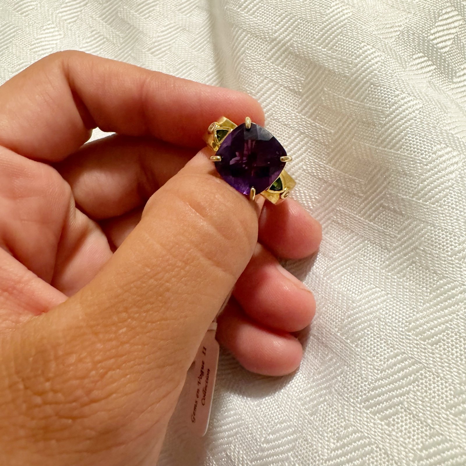 NWT Michael Valitutti purple amethyst and diopside 925 silver ring vintage