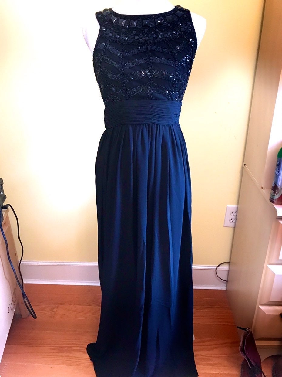 New WHBM Evening gown with crystal beads