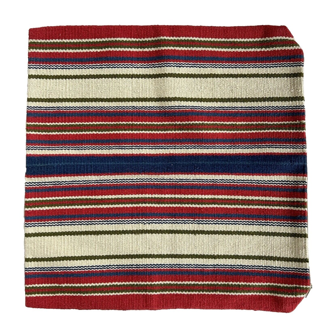 Pottery Barn Throw Pillow Cover 20 x 20 Stripe 100% Cotton Southwestern Cabin