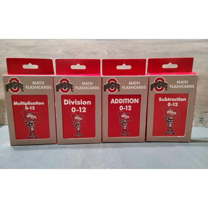 Ohio State Buckeye Education Homeschool Math Flash Cards Multiply Divide Add Sub