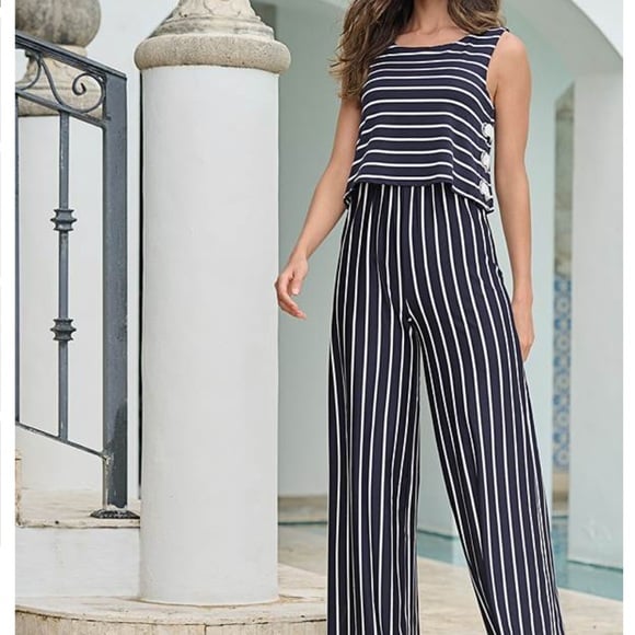 Striped Jumpsuit Plus size s and XS Brand New